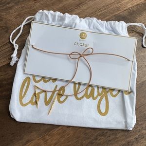 NWT - Tan Boho Gorjana Annabelle Bow Cord Necklace